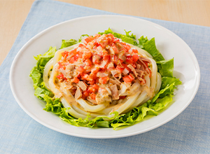 トマトとツナの深ごまうどん